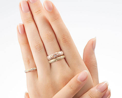 Feathering Marriage Ring – The Hawaiian Jewelry Wailea ハワイアン 